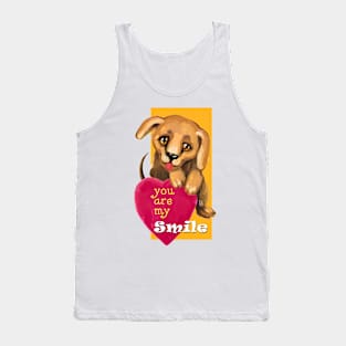 Cute dog. Baby pets. Puppy friendship love. Tank Top